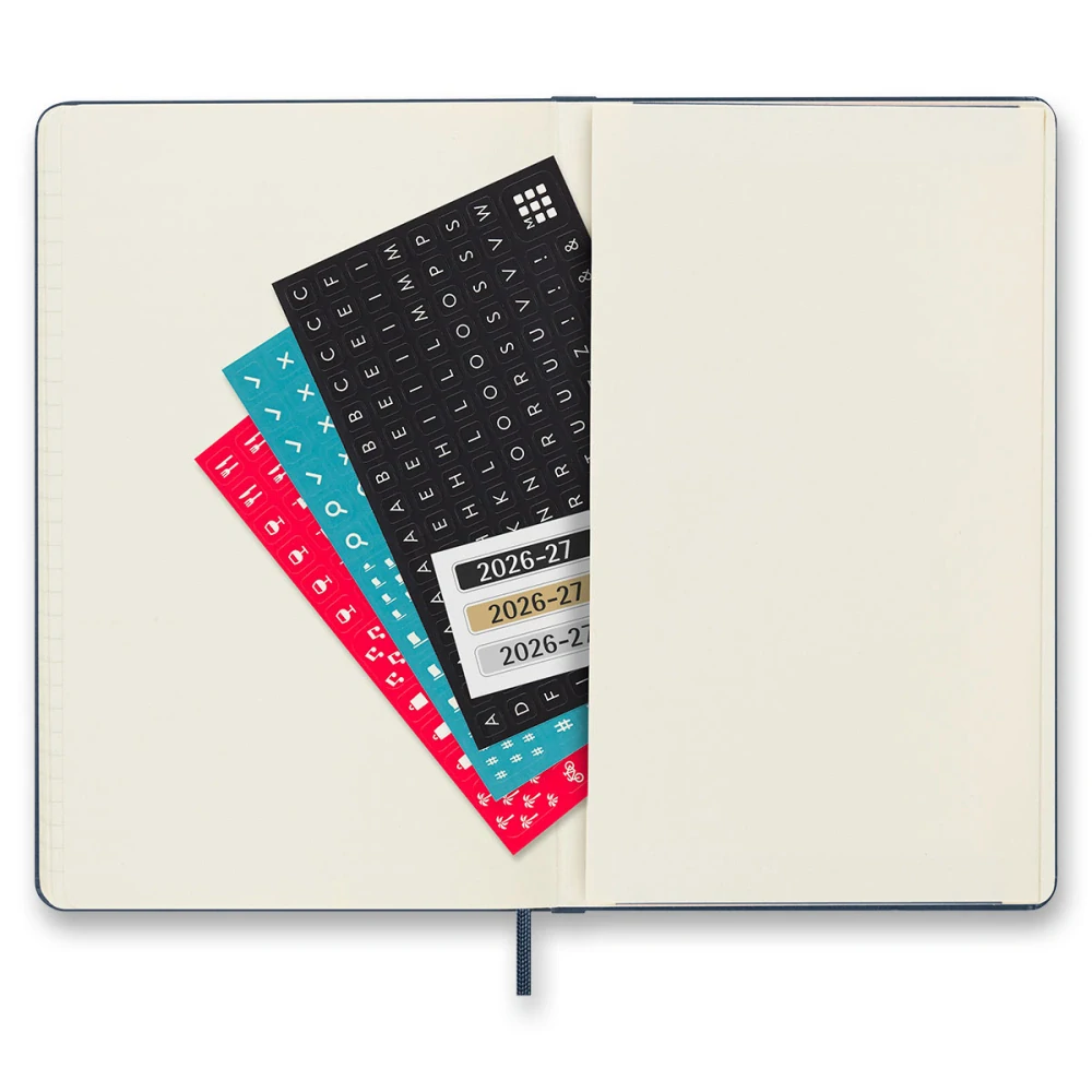 18měsíční týdenní diář Moleskine 2026-2027 tvrdý modrý L