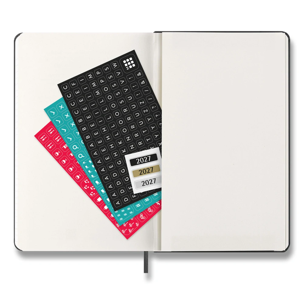 Horizontální týdenní diář Moleskine 2027 tvrdý černý L