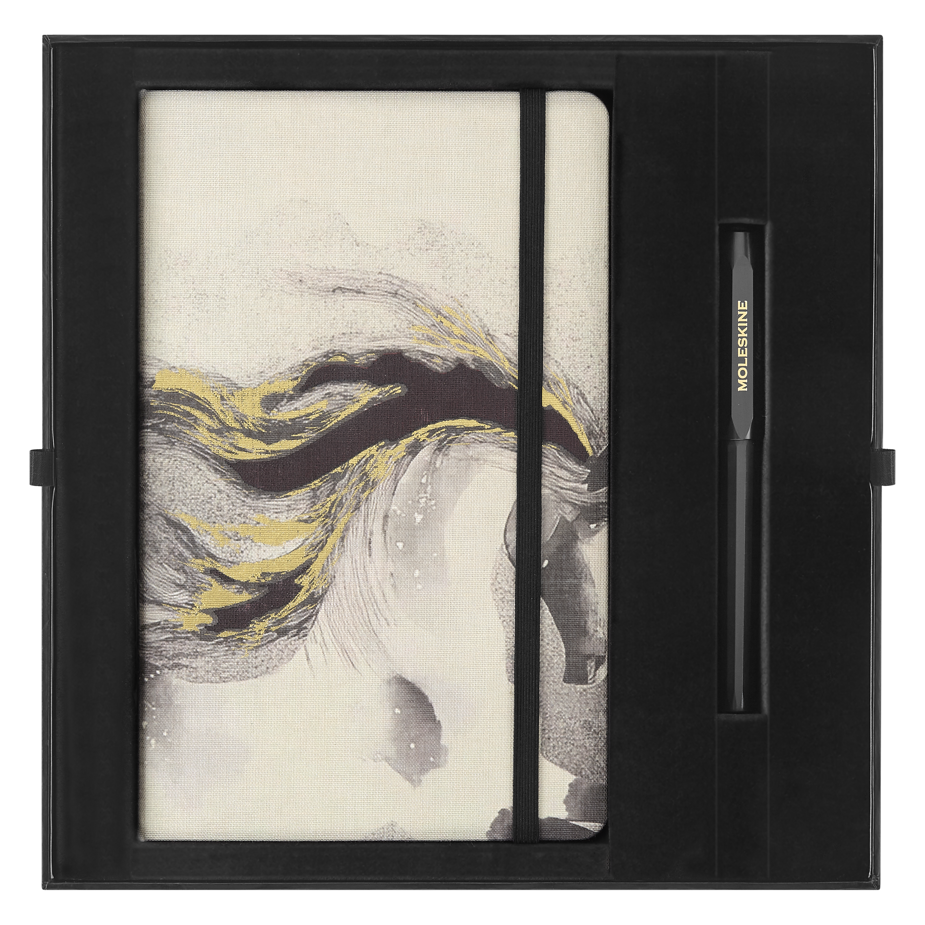 Kreativní sada Moleskine Horse Wood - zápisník linkovaný L - 2 ks, visačka a kuličkové pero