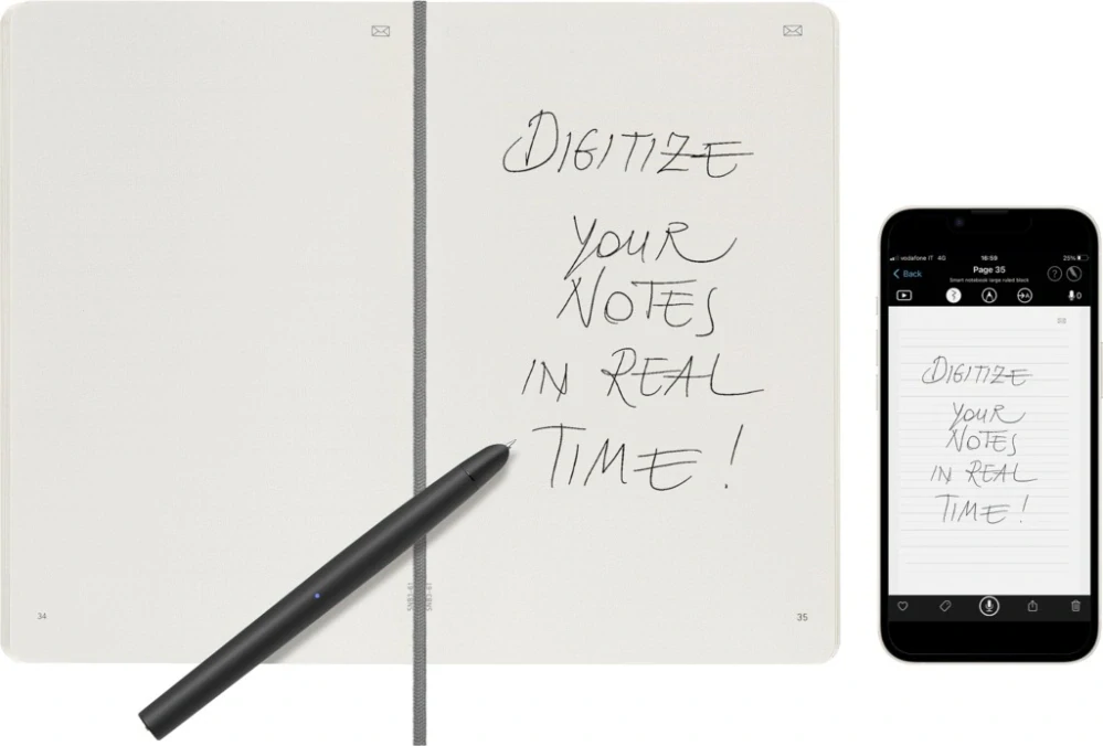 Smart zápisník Moleskine měkký čistý černý L