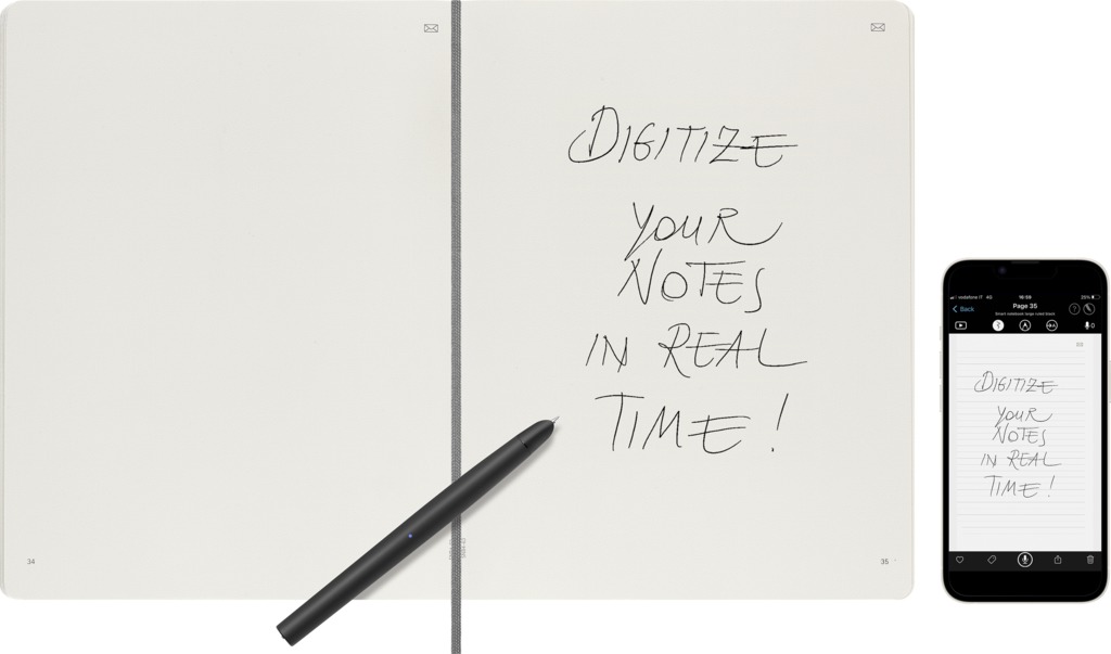 Smart zápisník Moleskine měkký čistý černý XL