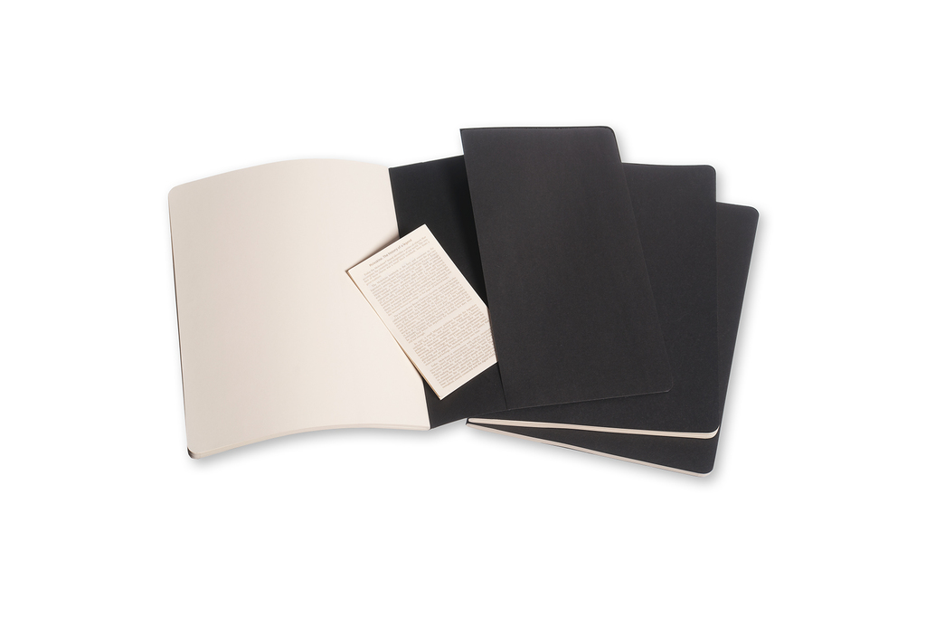 Sešity Moleskine Cahier 3 ks čisté černé XL