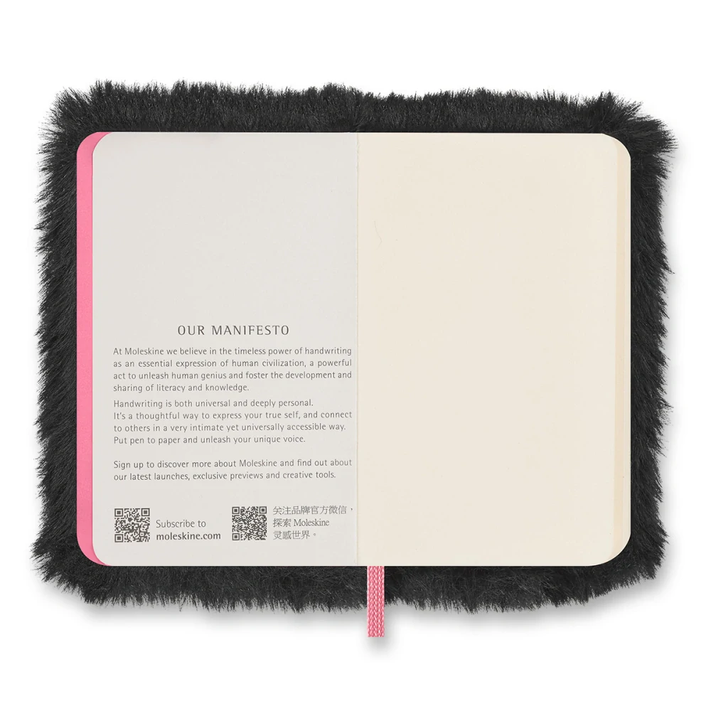 Zápisník Moleskine BLACKPINK Faux Fur čistý XS v dárkové krabici