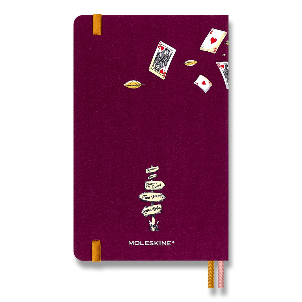 Alice in Wonderland zápisník Moleskine čistý tvrdý L