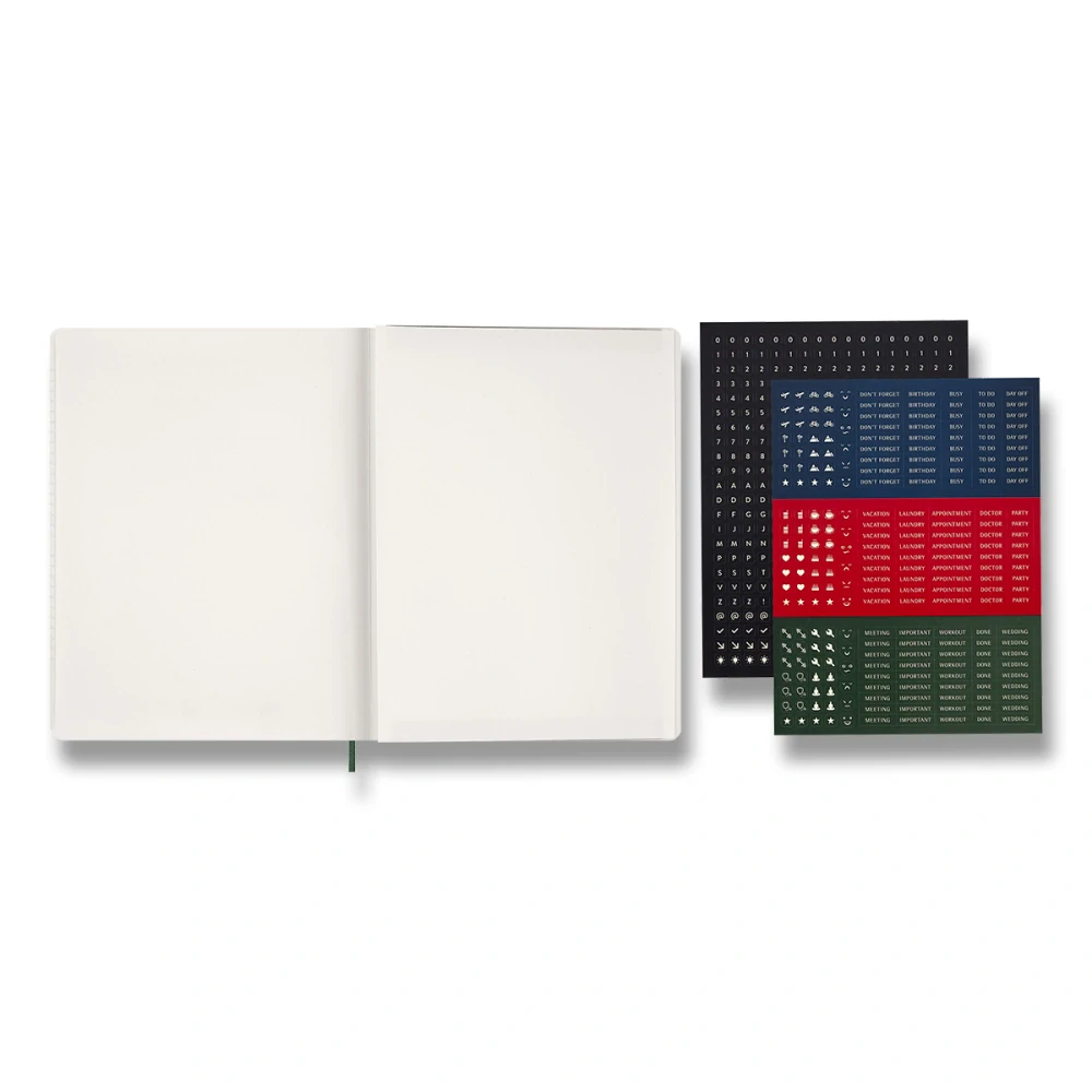 Essential 15měsíční vertikální týdenní diář Moleskine 2027 měkký zelený XXL